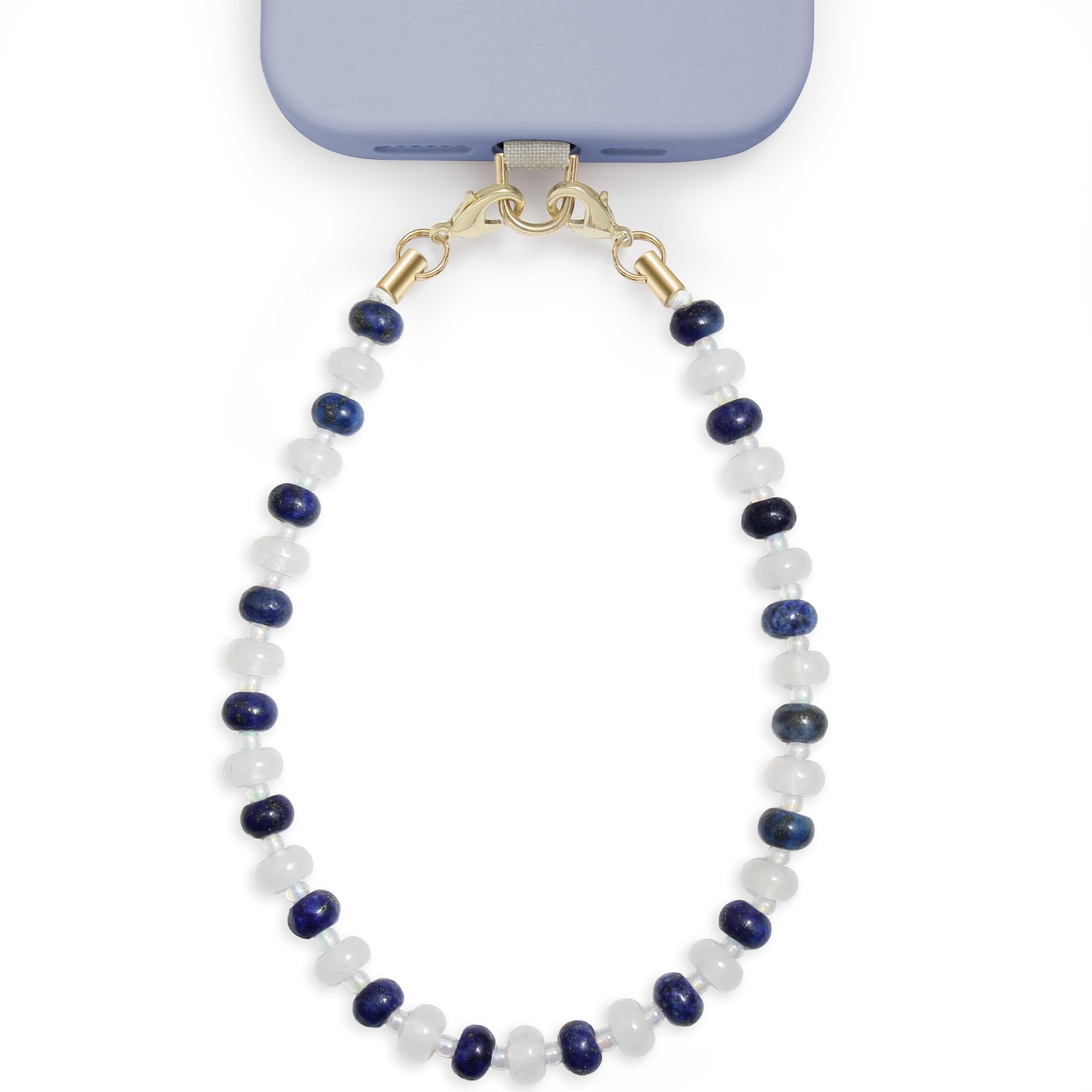 POSADINA Natural Stone Phone Charm, Beaded Healing Phone Wrist Strap, Handmade Cellphone Chain Lanyard with Tether Tab