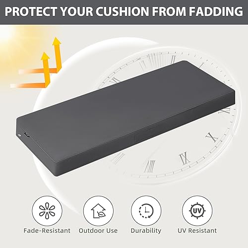 Vista 63 de Favoyard - Cojín de banco para exteriores de 42 x 18 pulgadas, impermeable, para muebles de patio, el color resiste 3 años, para el sofá de jardín