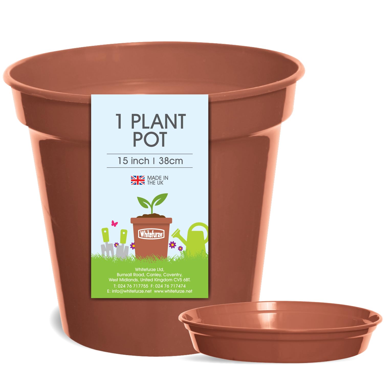 Whitefurze - Basic Plant Pots - Indoor Plant Pots - Flower Pots for Small Plants, Cuttings & Seedlings - Durable Polypropylene Plant Pots for Indoor & Outdoor Use, 15cm Diameter - Set of 3 — view 18