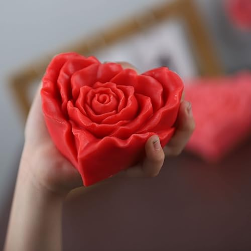 Miniatura 1 de Molde de resina de corazón grande, molde de corazón, rosa, joyería, moldes de fundición de resina, molde de silicona hecho a mano para hacer velas