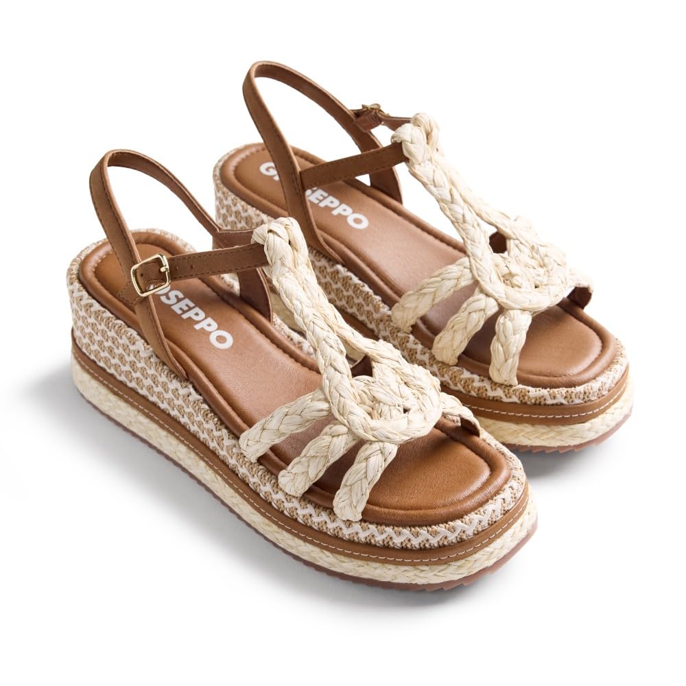 GIOSEPPO Women's Harcourt T-Strap, Brown, 6.5 UK