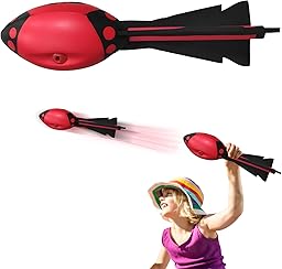 Vortex Rocket, Javelin Launch Made of Soft Foam, Fun Whistle Missile for Young and Old, Rocket, Vortex Aero for Beach, Pool, Lawn (Red)