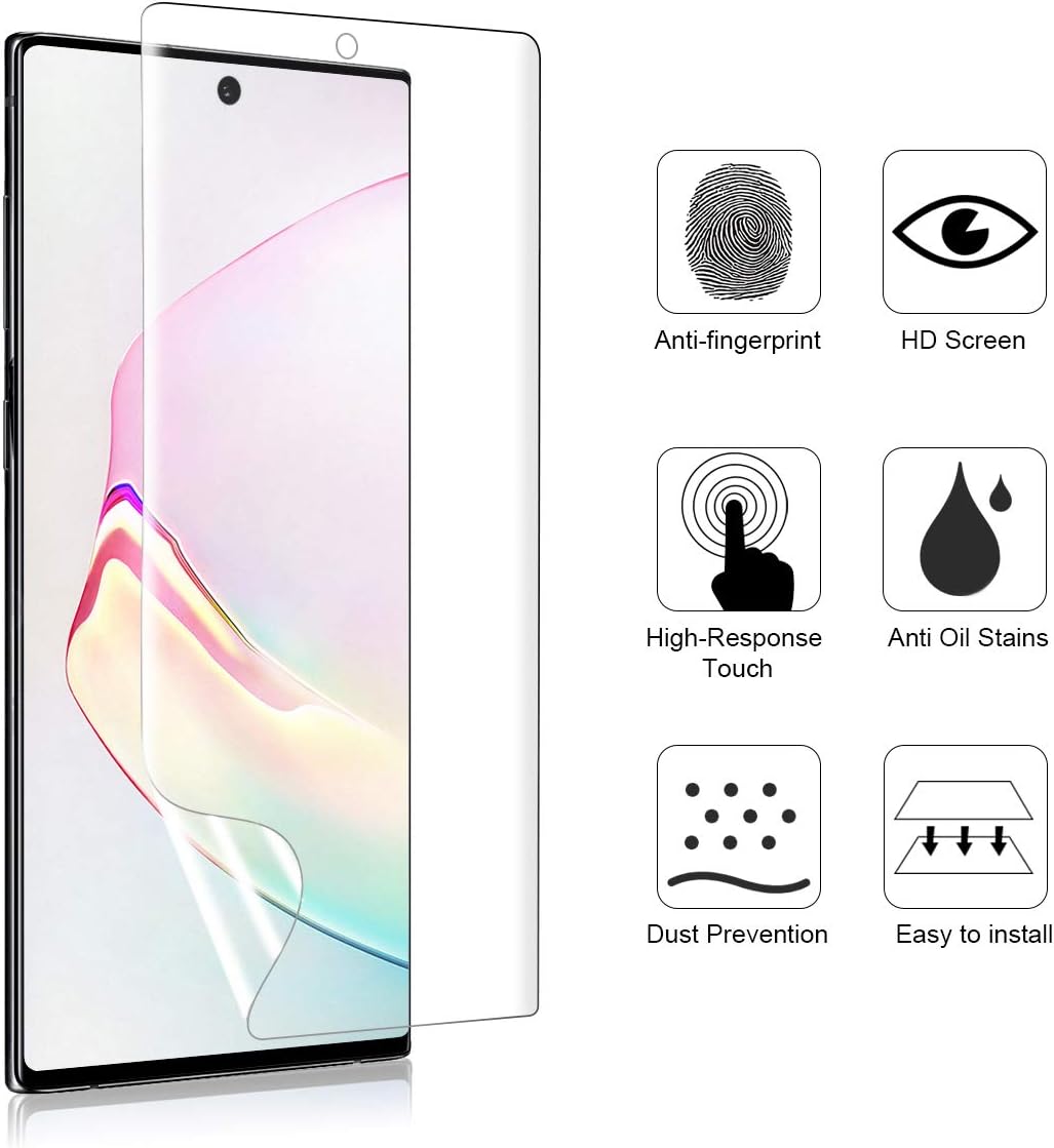 (3 Pack) Ermorgen TPU Screen Protector Compatible For Samsung Galaxy Note 10 Plus 10+ 5G (2019) High Definition Edge to Edge HD (Full Coverage), Anti-Scratch (Lifetime Replacement Warranty)