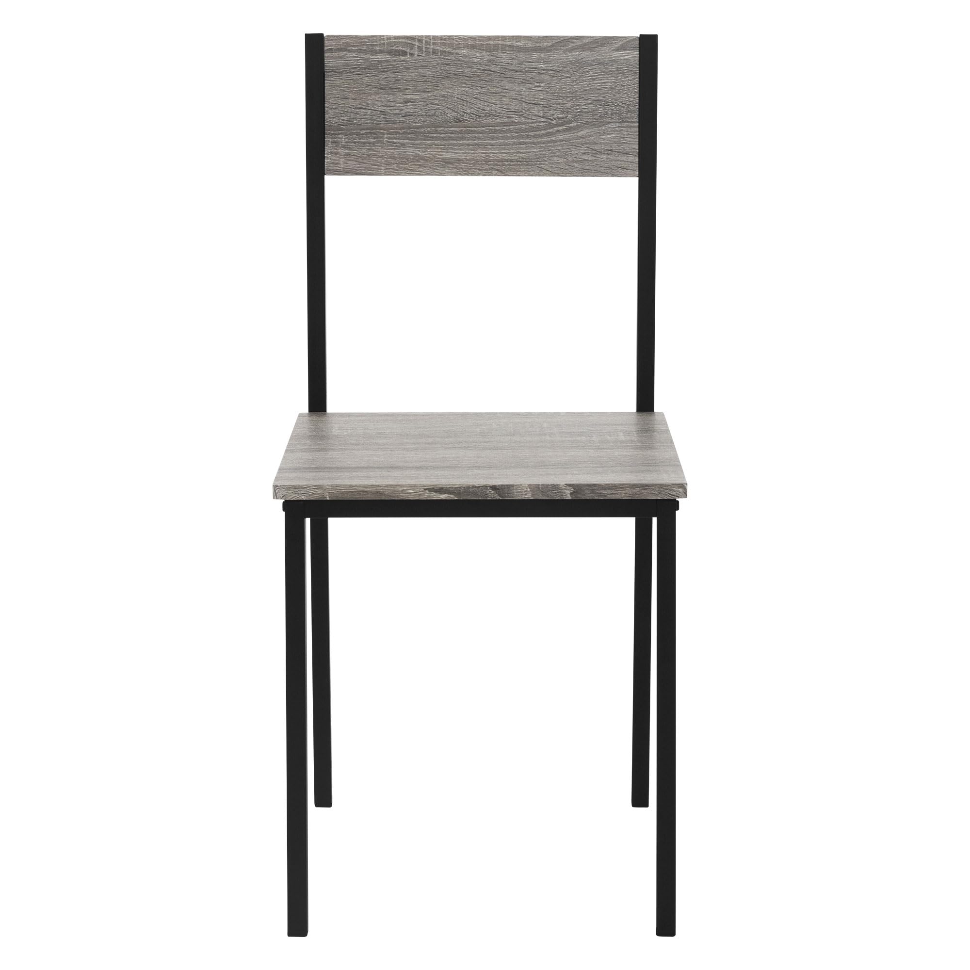 ML-Design Juego de Mesa de Comedor de 4 Piezas Roble Gris Grupo de Muebles para 4 Personas con 2 Sillas de Bar, 1 Banco y 1 Mesa con Estructura de Metal Adecuado para Cocina y Comedor