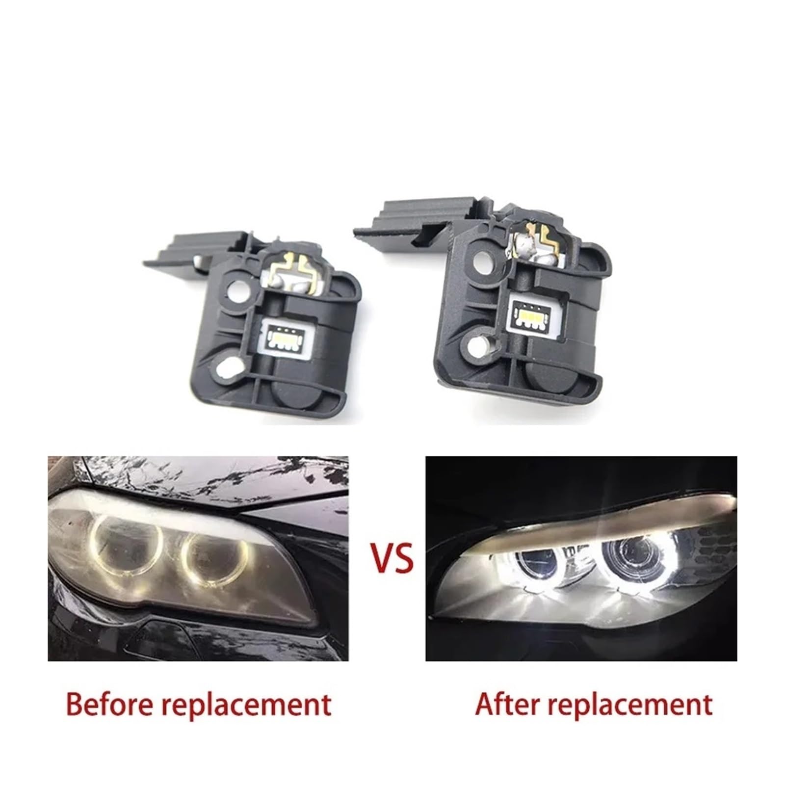 módulos de Faros, Luz Blanca para BMW Serie 5 F10 F18 Luces de circulación Diurna 2010-2013 módulo Fuente Ojo Ángel balasto Chip Faro Coche(4pcs A Pair)