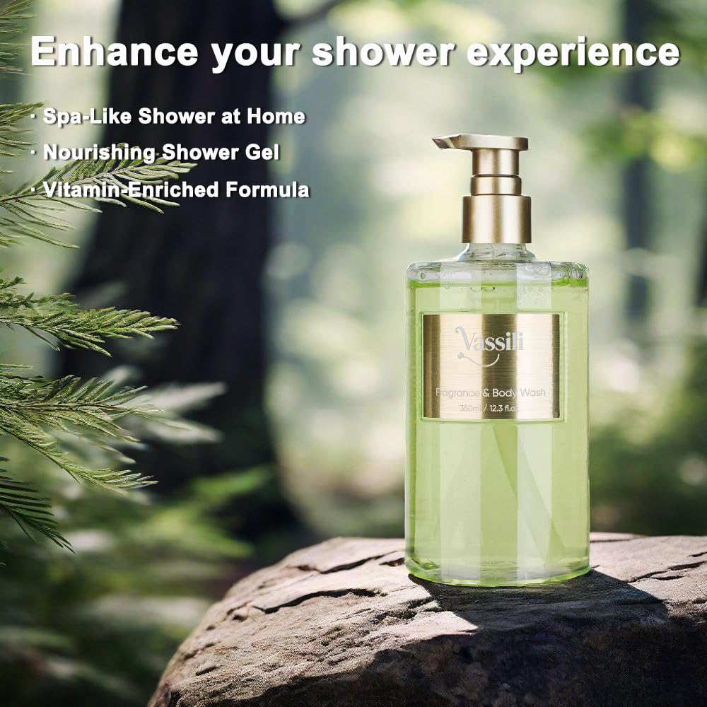 Vassili Fragrance Body Wash - Long-Lasting Aroma with Orange Blossom, Green Tea & Citrus, Hydrating & Moisturizing Formula, Gentle for All Skin Types,12.3 Fl Oz（Mystic Mist） - Image 5
