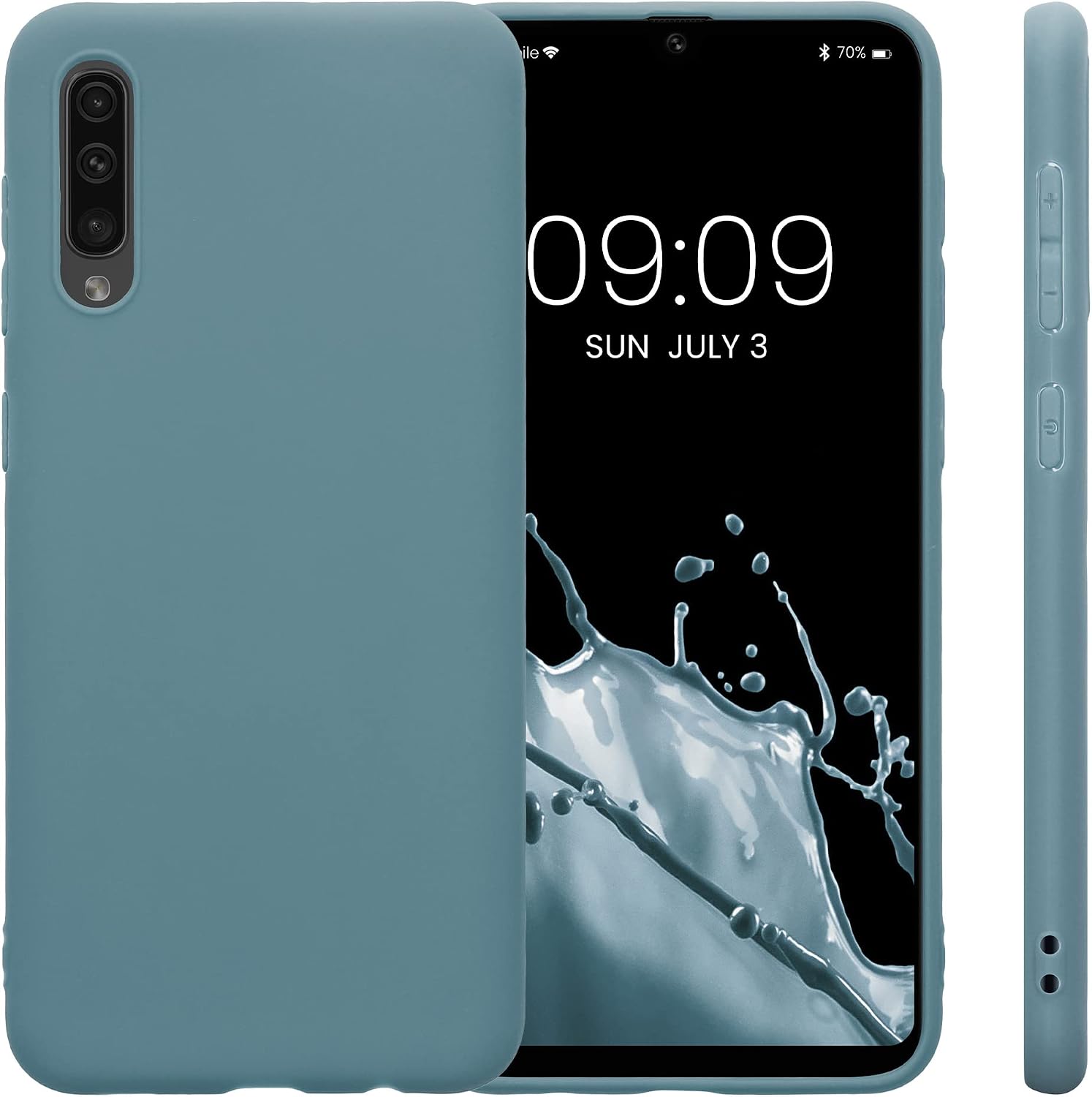 kwmobile Case Compatible with Samsung Galaxy A50 Case - Soft Slim Protective TPU Silicone Cover - Arctic Night