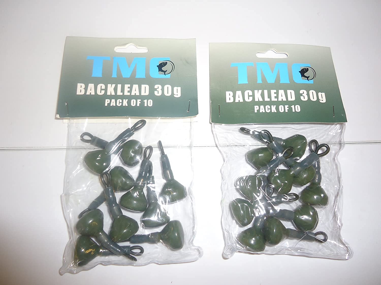 TMC 20 x 30 g hochwertige beschichtete Rückengewichte mit sicherem Clip für Karpfen, Hecht, Angeln