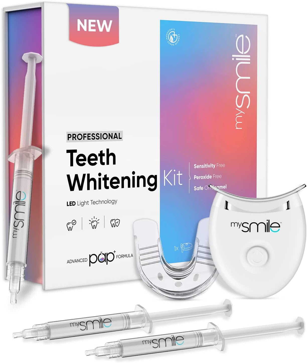 mysmile Teeth Whitening Kit with Pap+, LED Light Technology