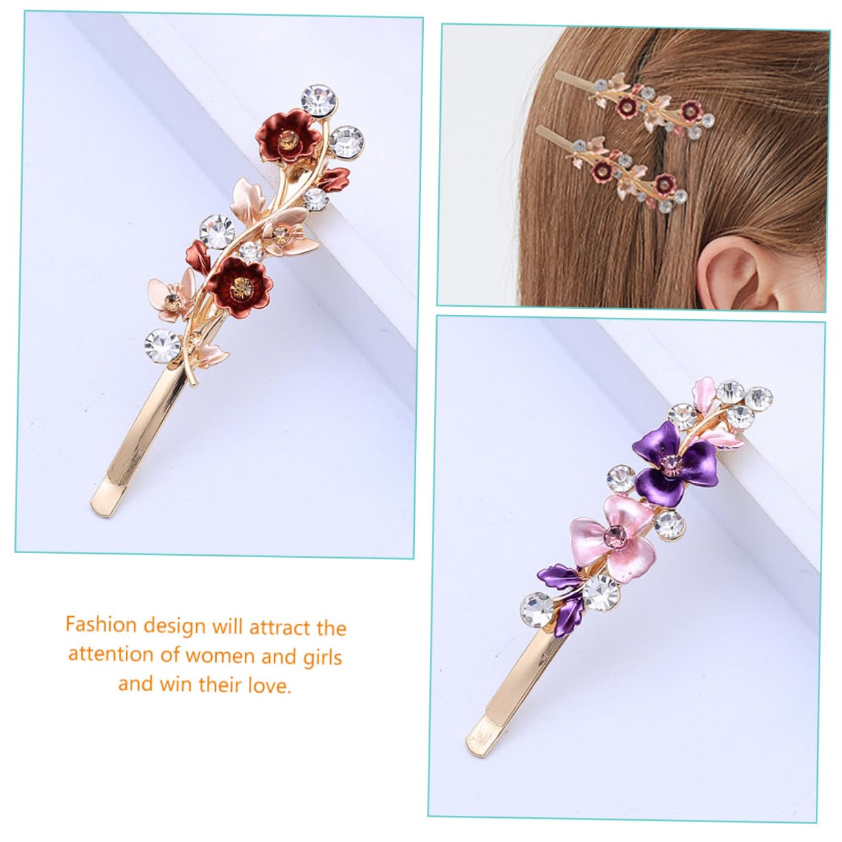 DOITOOL 18stücke Vintage Haarnadeln Mit Strass Und Blumenmotiv Dekorative Haarschmuck Für Hochzeiten Partys Und Besondere Anlässe Für Damen Und Mädchen Glänzende Details Und Einfache