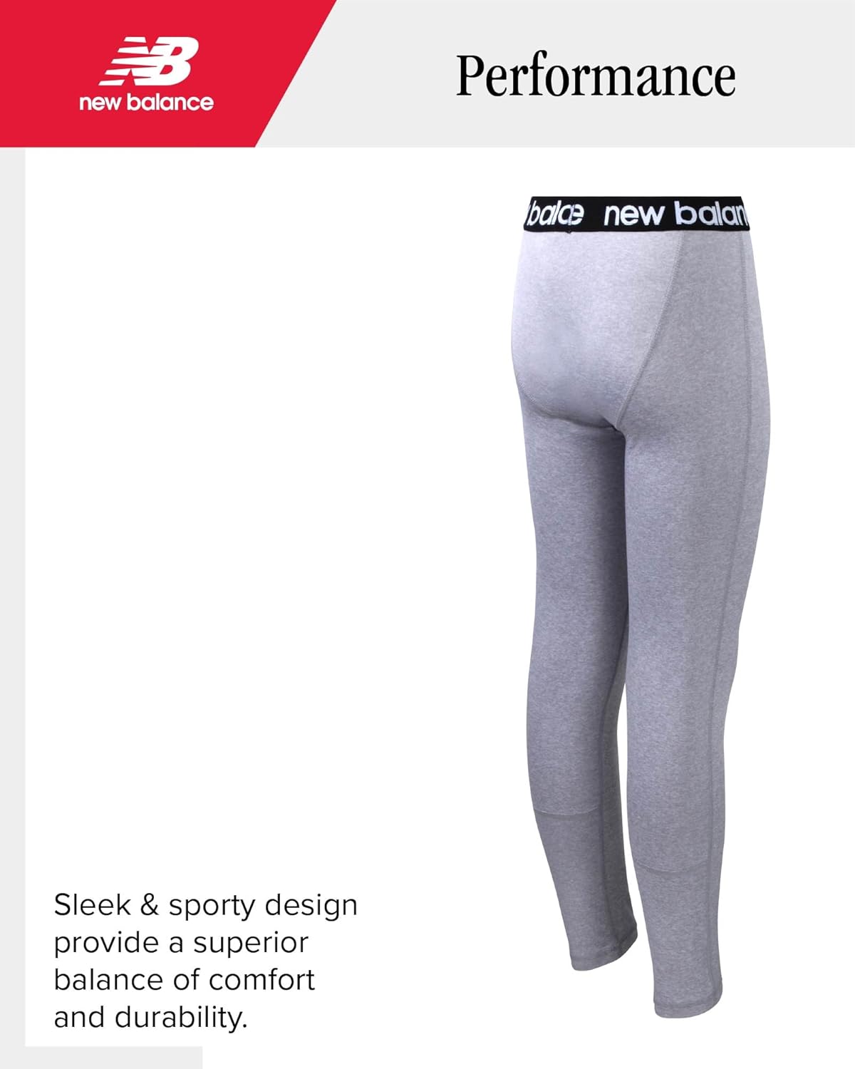 New Balance Boys Base Layer Pants - Insulated Compression Leggings for Boys - Long Johns Thermal Leggings for Cold Weather - Image 6