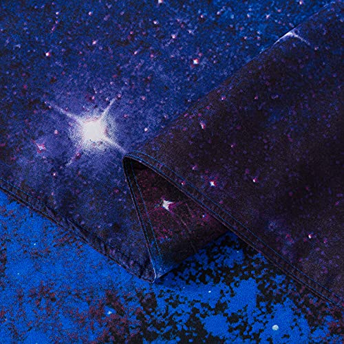 Cliab Kids Full Size 7-Piece Reversible Galaxy Bedding Set Galaxy Duvet Cover Set Purple Nebula Bedding Set Deep Space Bedding Cosmos Galaxy Stars With Blue Sky Print For Kids Boys And Girls #TOP7