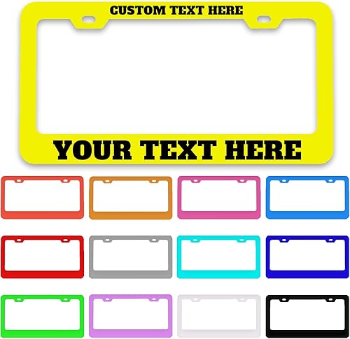 Miniatura 12 de Marco de matrícula personalizado – Etiqueta metálica de alta calidad para automóvil con tu texto, placas personalizadas de 12 x 6 pulgadas, marcos