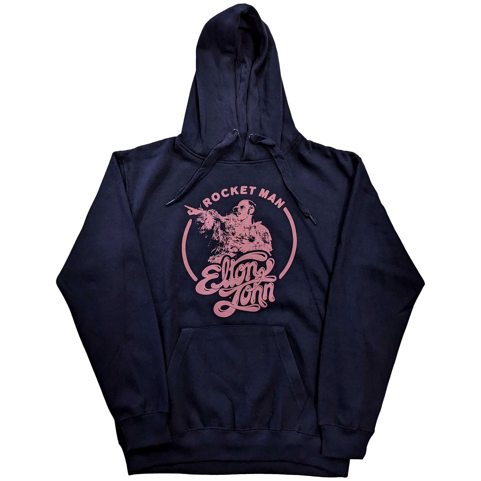 Sweat-shirt à capuche Elton John Rocketman Circle Point noir