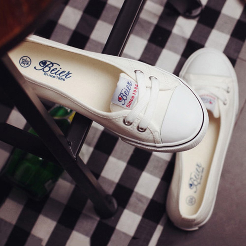 Ballerines à lacets pour femme - Chaussures basses d'été pour les loisirs
