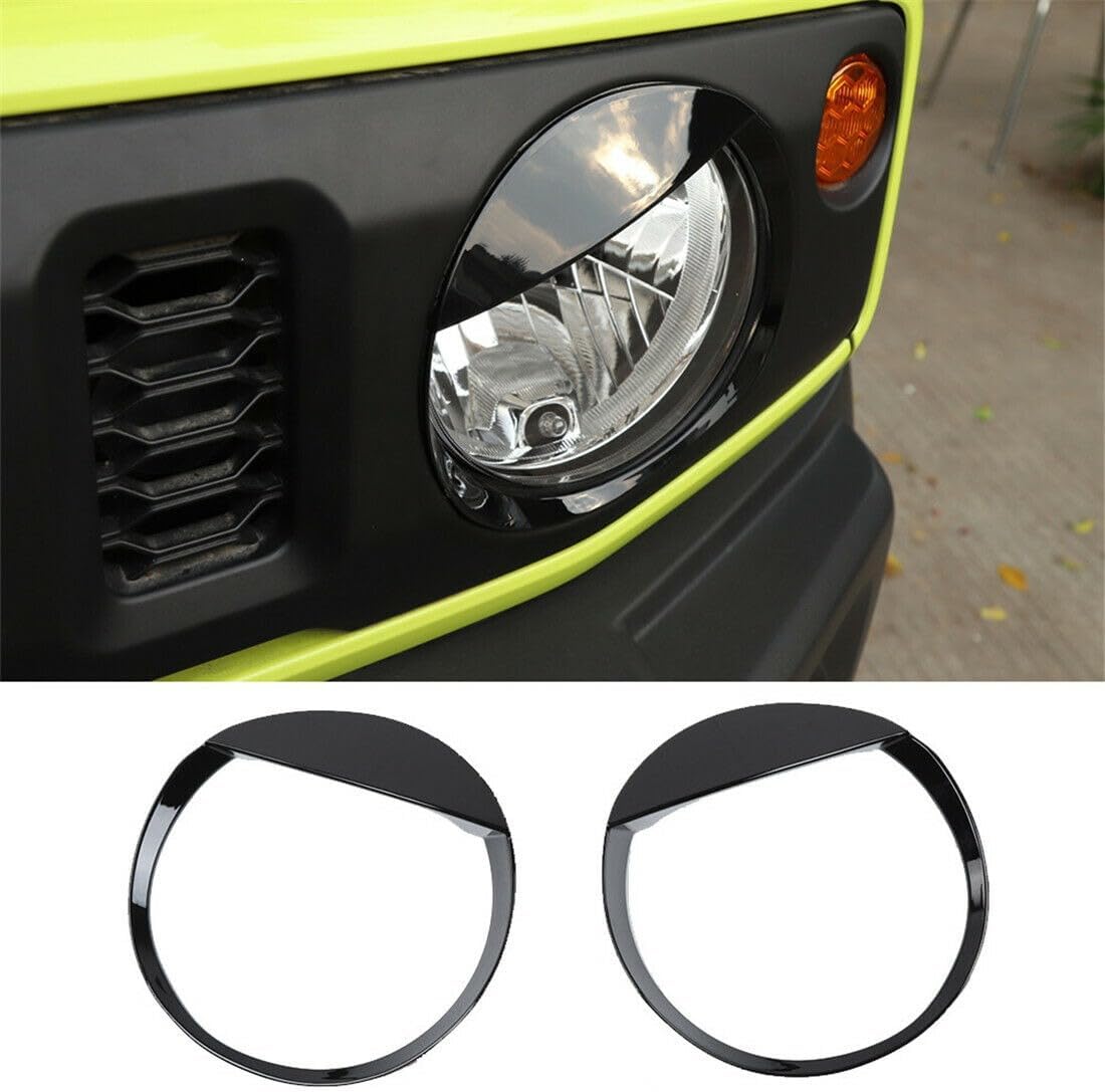 Black ABS Car Front Headlight Lamp Cover Trim,for Suzuki Jimny 2Door 4Door 2019-2025,Head Light Lamp Headlight Decoration Cover Trim 2pcs