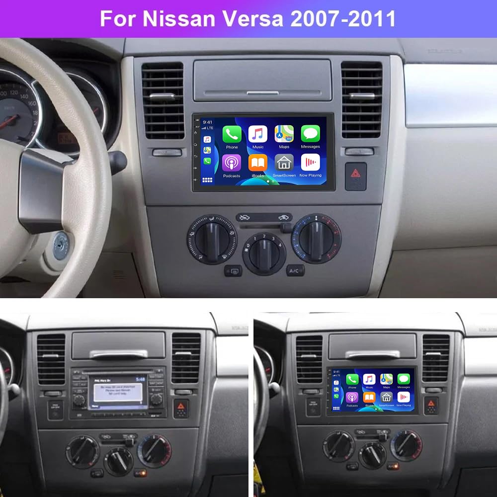 For Nissan Versa 2007-2011 Carplay Car Radio Stereo Android 13 GPS Navi WIFI