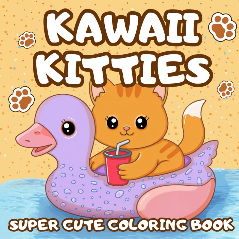 Kawaii Kitties Coloring Book: Super Cute Kawaii Doodle Book for Cat Lovers of All Ages