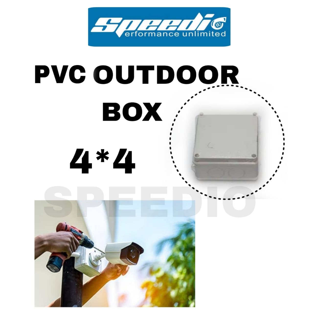 Speedio 4x4 Inch Outdoor Waterproof Square PVC Junction Box Without Bush/Pvc Box for CCTV Cameras (IP66) - Pack of 4 Nos 2