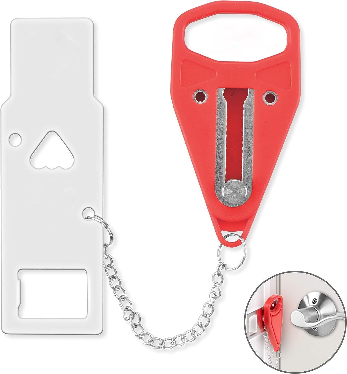 24x7 eMall Portable Door Lock Home Security Travel Lockdown Locker Locks for Additional Safety and Privacy Perfect for Traveling Hotel Home Apartment College, Red (B0CK1V62KD) Amazon Price History, Amazon Price Tracker