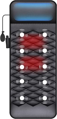 AVSAMOQ Alfombrilla de masaje de cuerpo completo con calor 10 motores colchón de masaje de espalda cojín para cuello hombro piernas lumbar