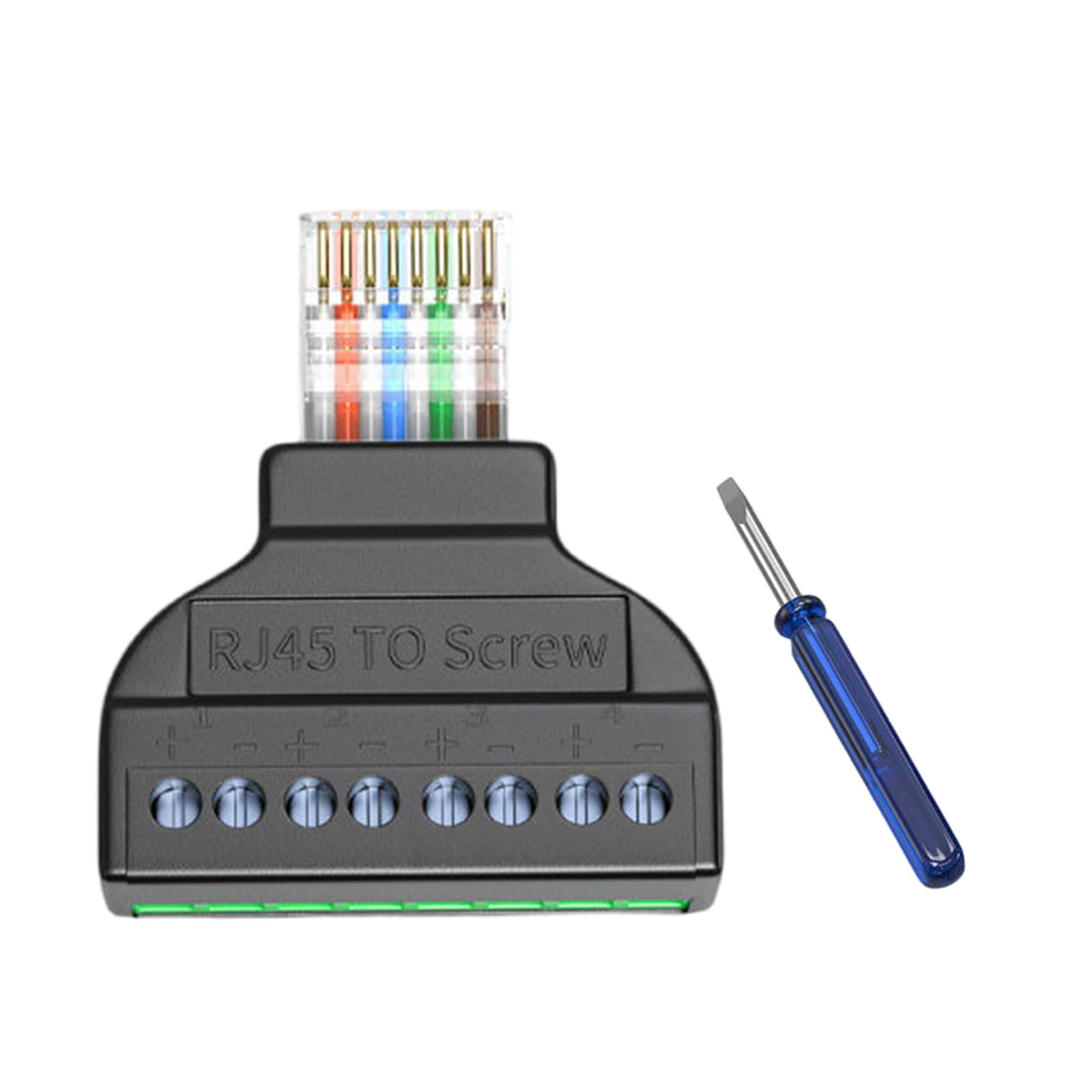 Ljmyy RJ45 Male to 8Pin Screw Connector Screw Adapter Block Cable Networking Ethernet for CCTV Digital Internet Plug