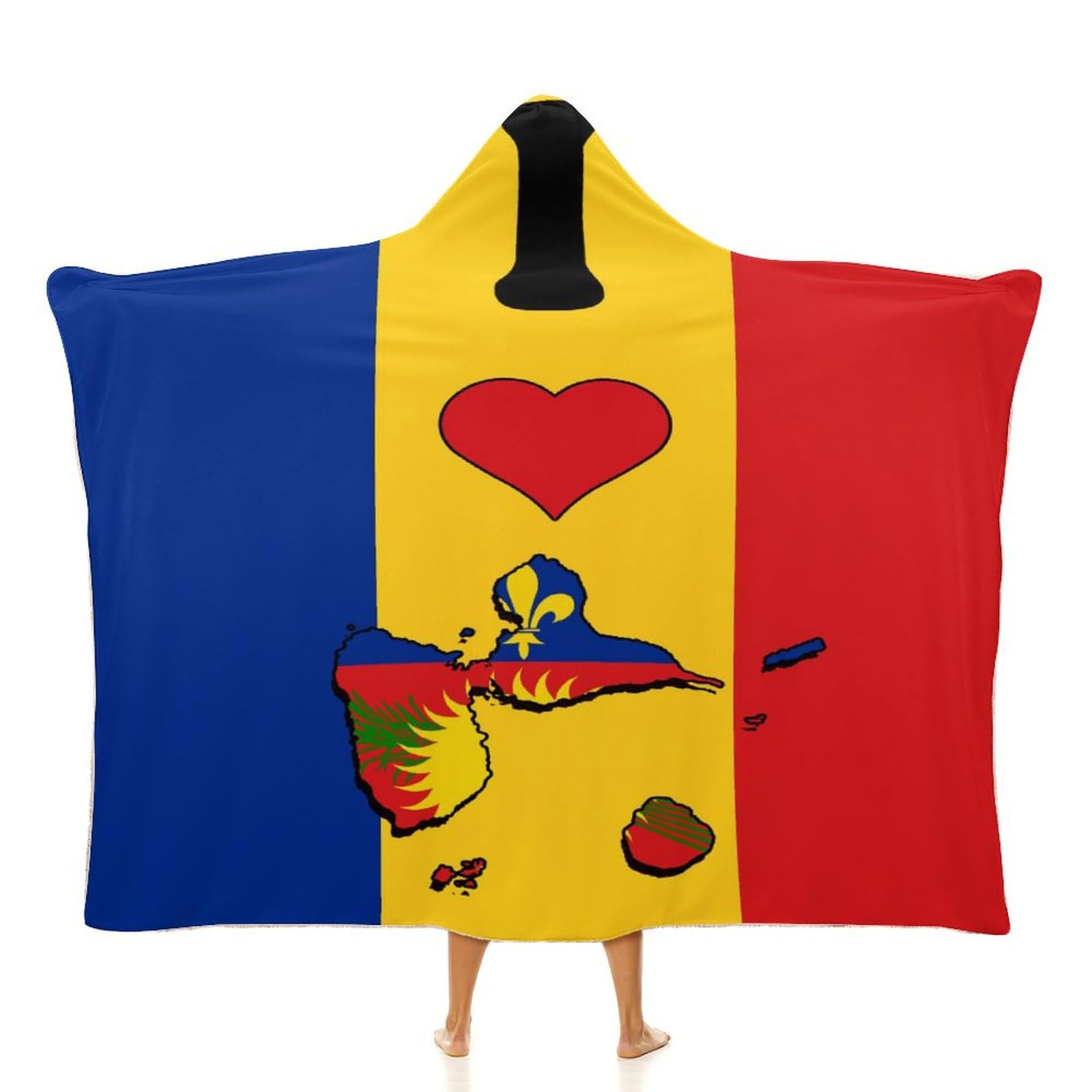 Couverture Guadeloupe velours arctique plaid I Love My Country doux pour le salon