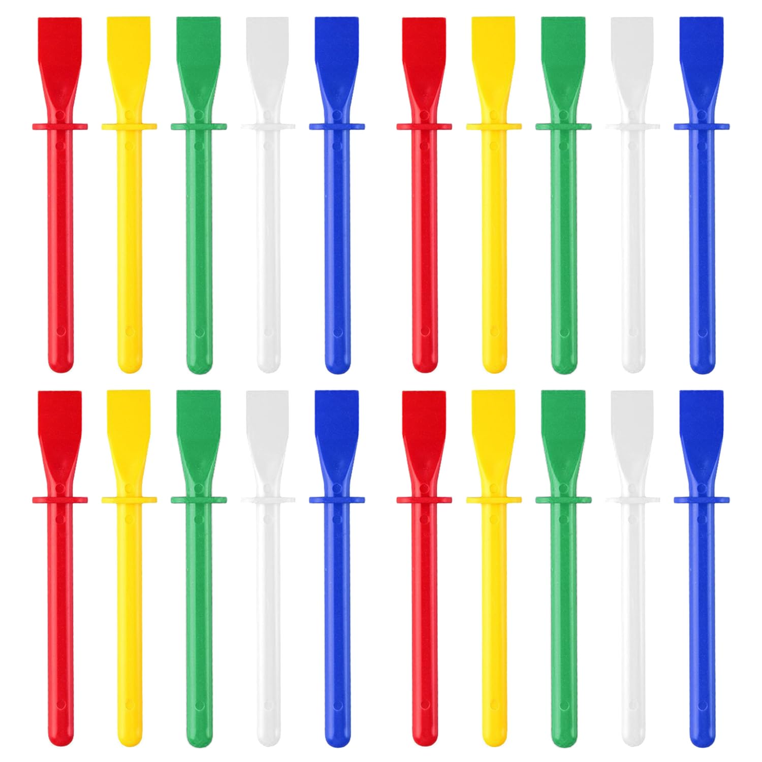 20 Pezzi Spatola per Colla, Bastoncini di Plastica Colorata, 11.5cm Applicatore di Spatole, Spreader di Colla in Pelle, Accessorio per Manuali, per Progetti Artistici e Artigianali
