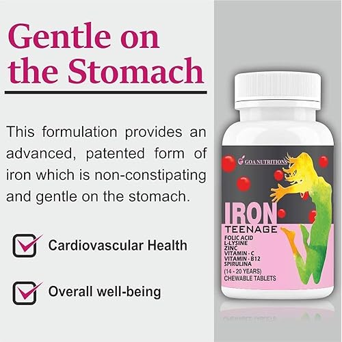 Miniatura 4 de TNO Nutritions - Tabletas de hierro con ácido fólico vitamina C, B12, lisina, espirulina y zinc suplementos como constructor de hemoglobina,