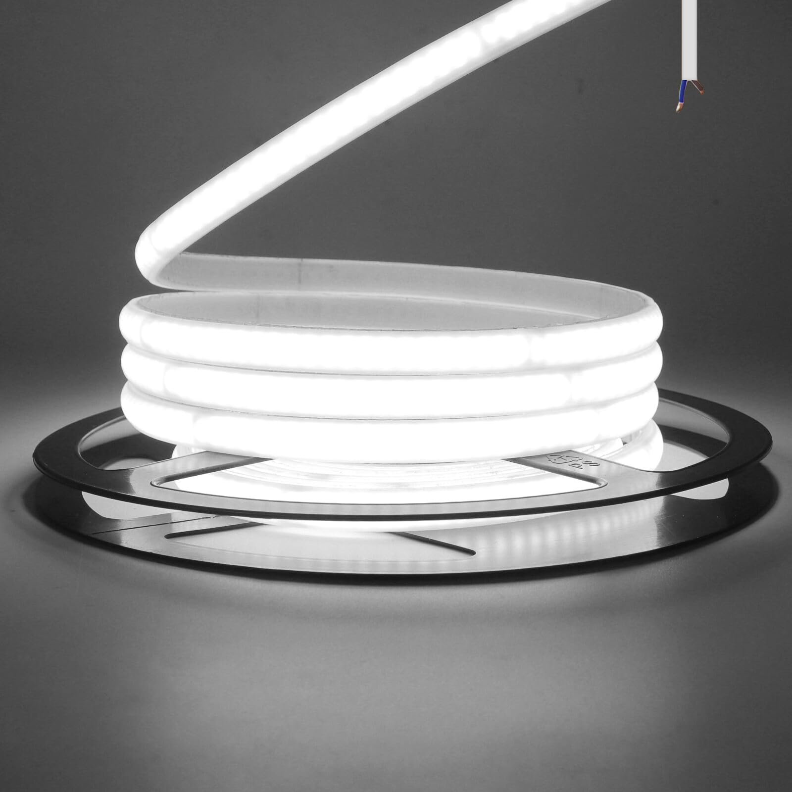 KAFULA 220V COB LED Neon Rope Light 23M, Width: 10mm, Cool White 6000K FCOB LED Fairytale Light, CRI 90+, Uniform and No Dark Spots, for Bedroom Cabinet Kitchen Decoration (No Power Supply)