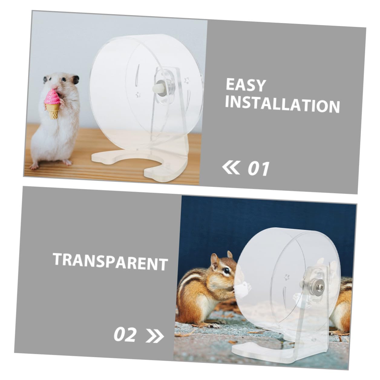Rueda Silenciosa para Hámster Mascota Ejercicio Rueda de Hámster Pequeña Juguete para Correr Jaula para Ratones
