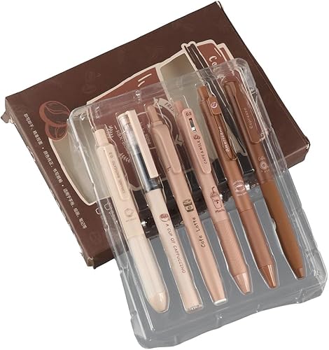 5 bolígrafos de tinta de gel, bolígrafos retráctiles y 1 resaltador de tinta negra de punta fina de 0.020 in para oficina y hogar