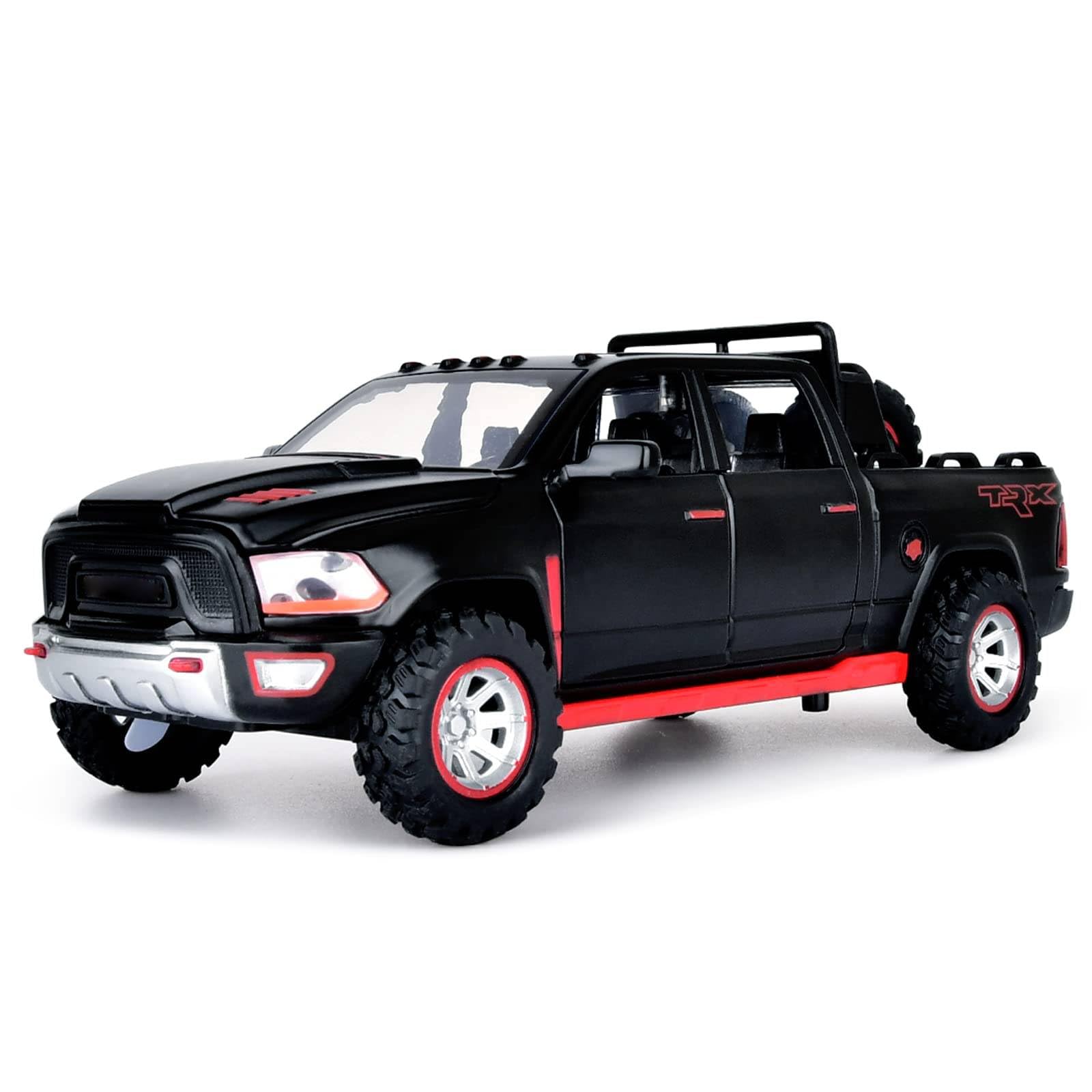 Pickup Truck Toys for Boy Age 4-7 Diecast Metal Model Trucks Open Door Pull Back Toy Cars with Lights and Sound for Kids 3-8 Years