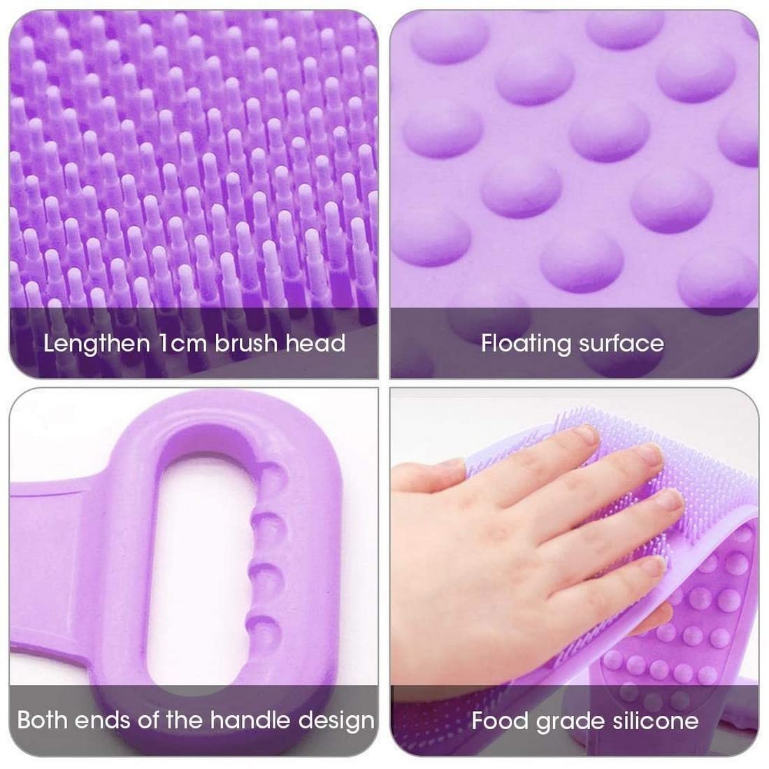 UGU ZONE Silicone Dual Sided Back Scrubber Brush And Massager Foot Sole Cleaner Shower Bath Belt 2