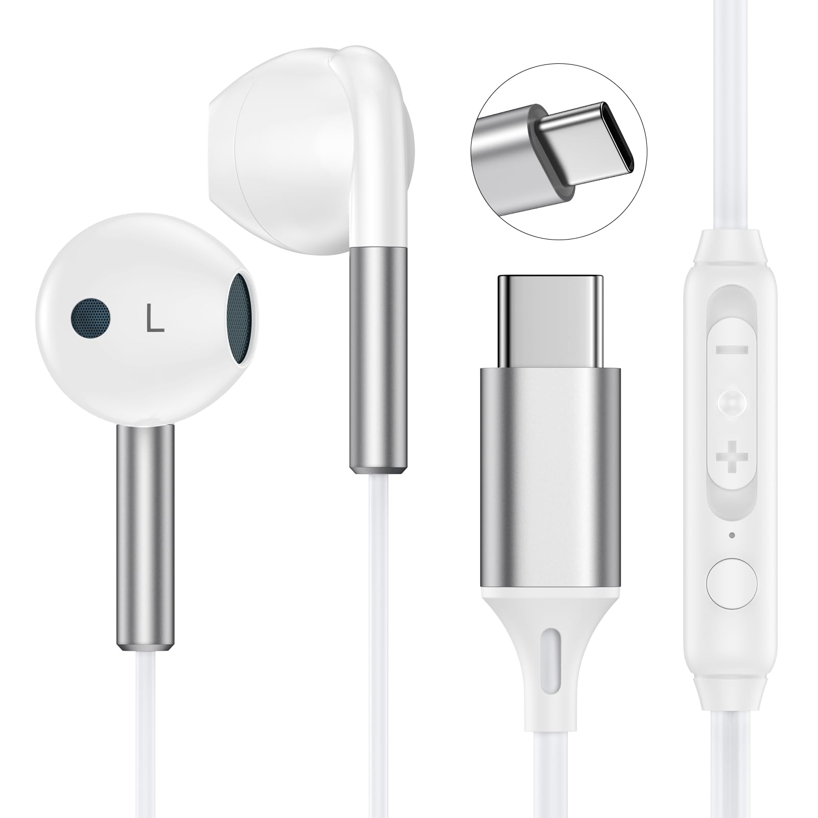USB C Earbuds Wired Type C Headphones for iPhone 17/17e/17 Pro Max/16/16e