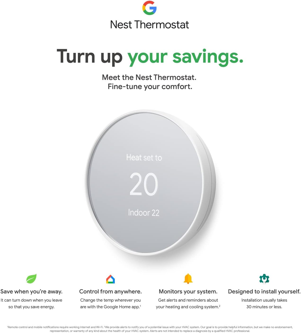 Up To 60% OFF Google Nest Thermostat - Smart Thermostat for Home - Programmable Wifi Thermostat - Charcoal