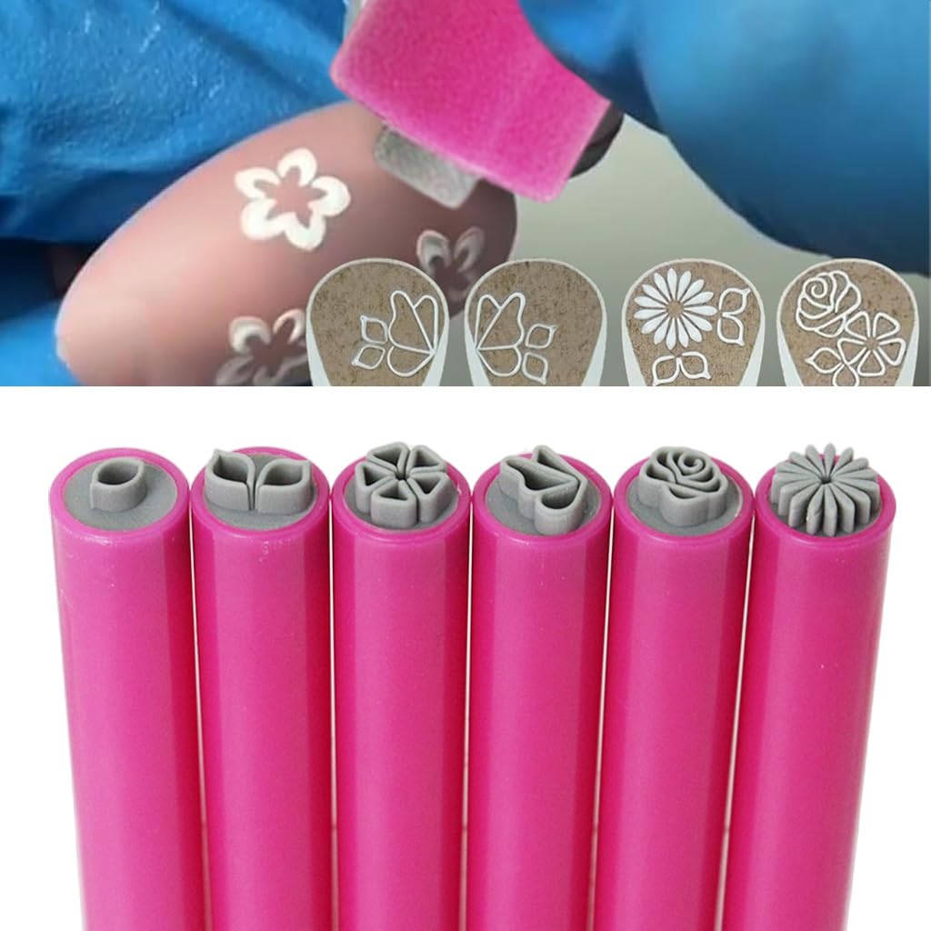 Beauty Empire 6Pcs Nail Art Stamps DIY Nail Decal Floral Charm Plastic Reuseable Mini Floral Nail Decal Easy DIY Nail Art Stamping Tools-image-8