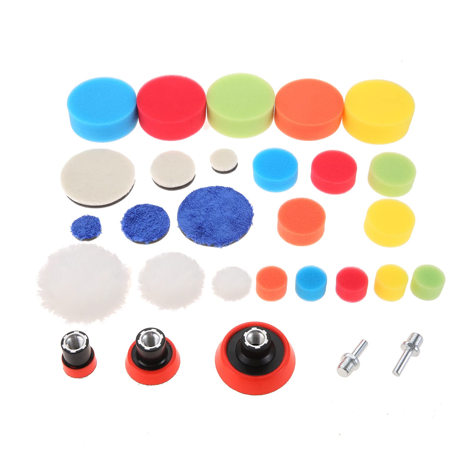 29 Pièces Éponge Laine Polissage Tampon De Polissage Voiture Kit De Tampon De Polissage Pour Perceuse Automatique Ensemble De Polissage Avec Adaptateurs De Perceuse M14 Épilation À La Cire