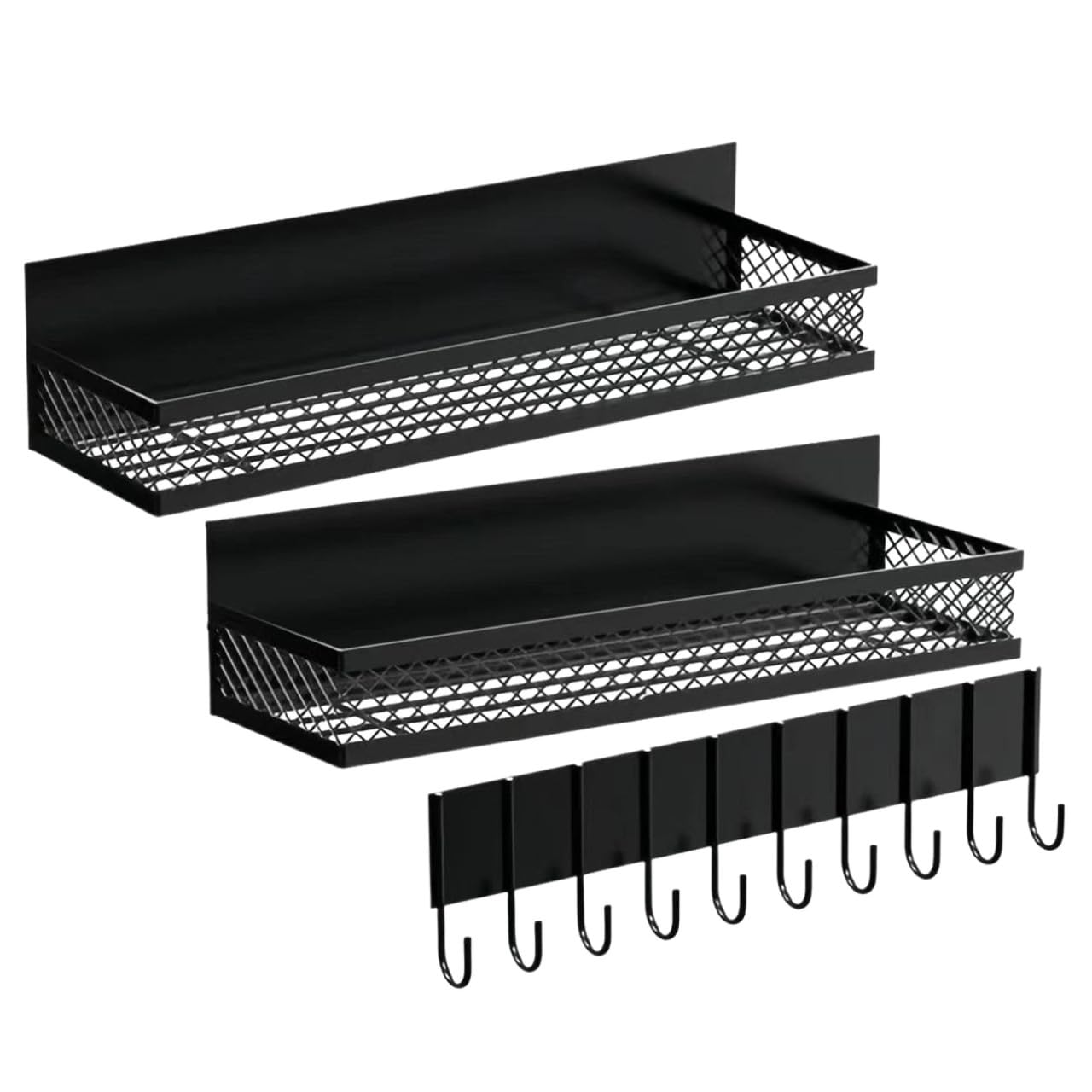 Magnetischer Wäscheorganizer Aufbewahrungsgestell aus Eisen für Waschmaschine 3 Stück Schwarz mit Haken für Trocknerbälle und Wäschebeutel für Waschküche und Zuhause