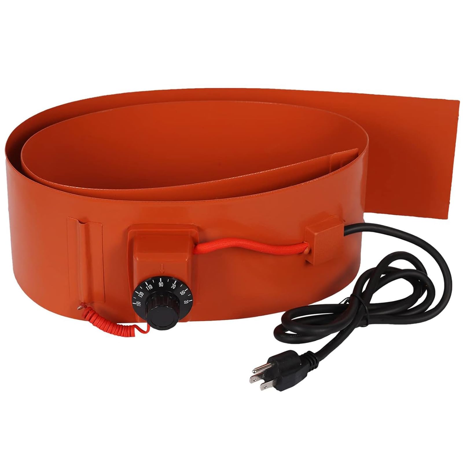 Réchauffeur de tambour d'huile en métal de silicone Coussin chauffant de tambour portable Ceinture chauffante de tambour d'huile avec ressort élastique et thermostat pour tambour d'huile en métal in