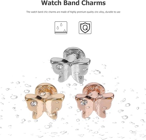 Miniatura 4 de 10 piezas de banda decorativa de diamantes de animales figura de mariposa banda de silicona brillante accesorios de joyería encantos para banda de