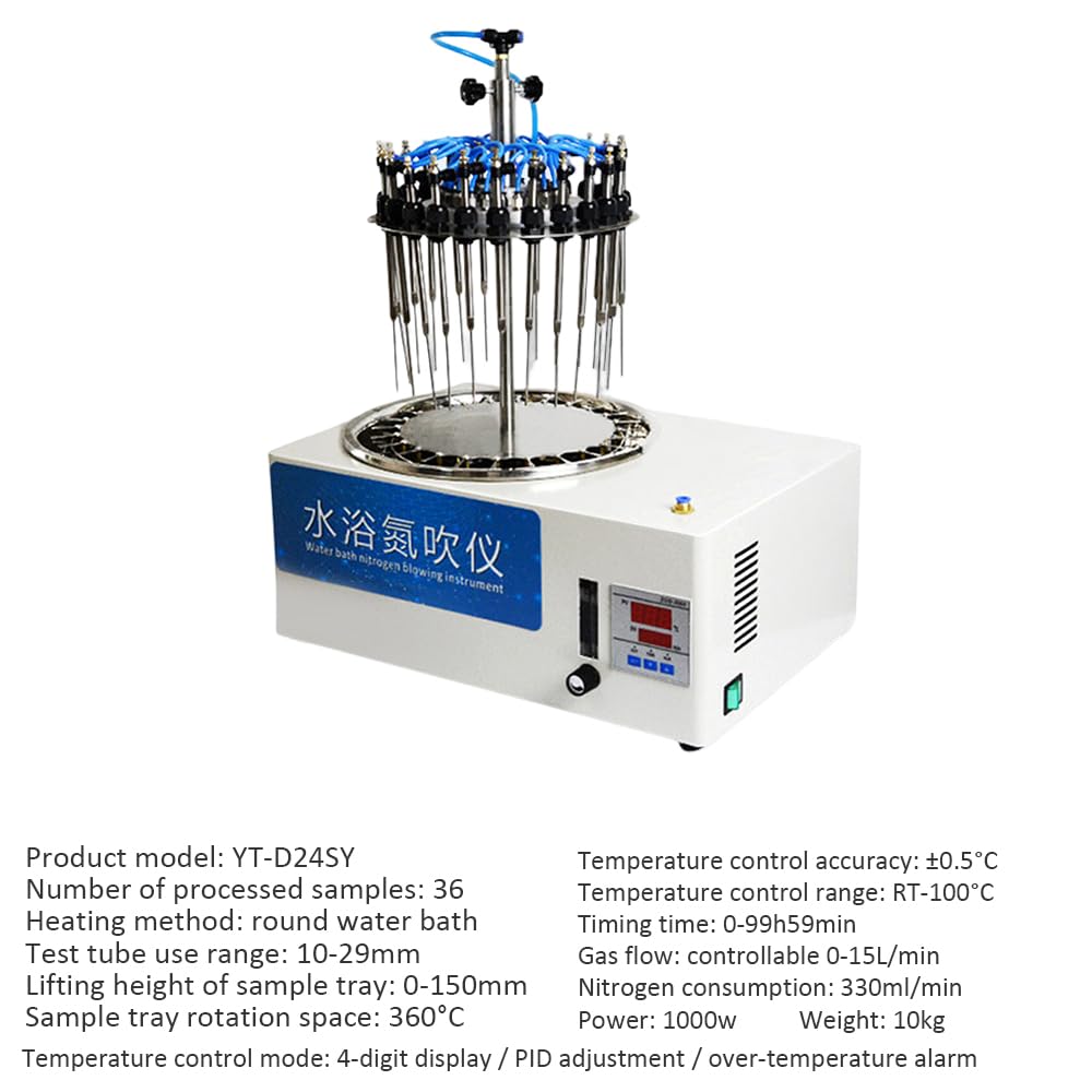 Concentración Rápida del Laboratorio del Aparato Que Sopla del Nitrógeno del Baño De Agua Circular De 36 Agujeros del Dispositivo 1000W De Las Muestras