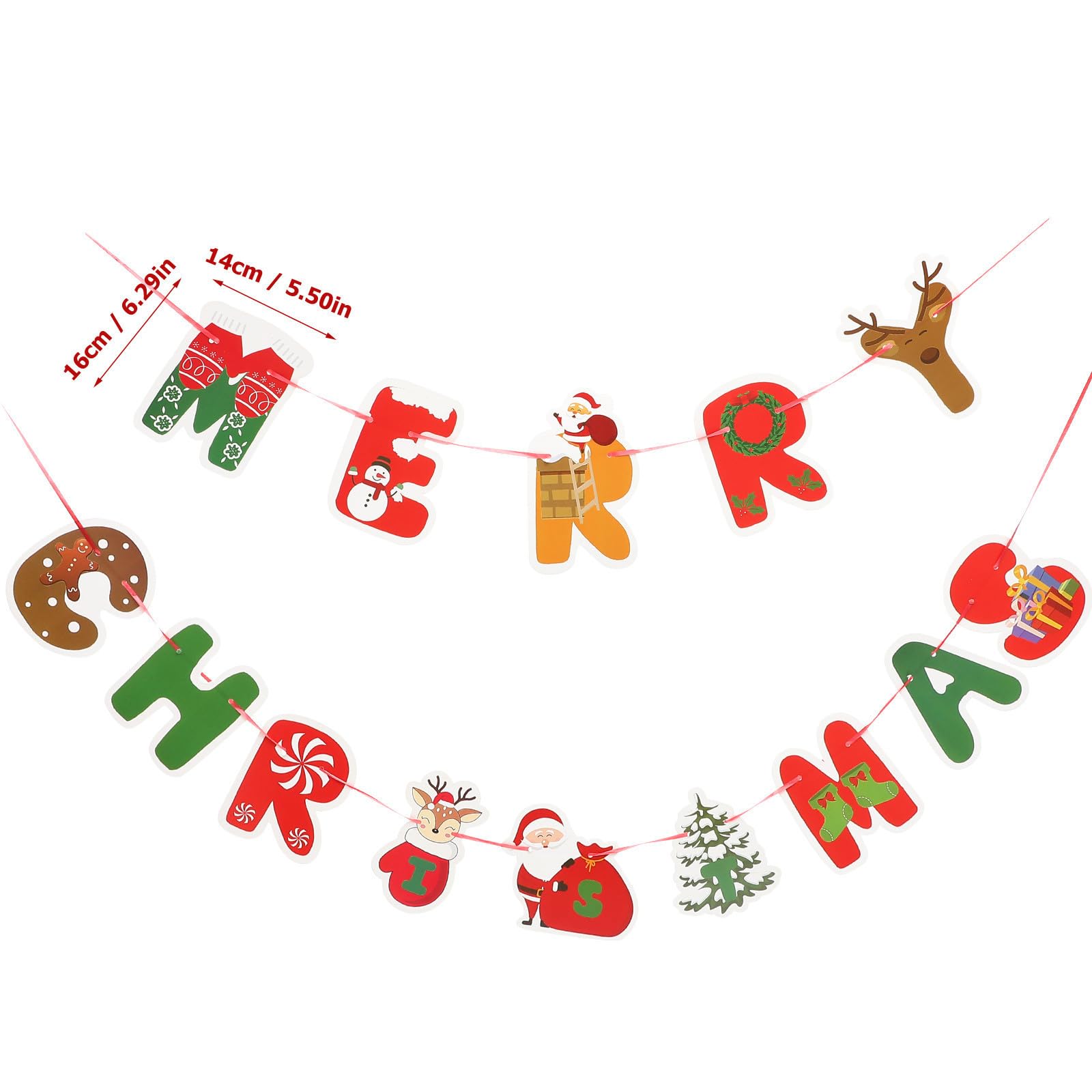 Toyvian 5 Juegos Banner Navideño de Papel para Fiestas Merry Christmas