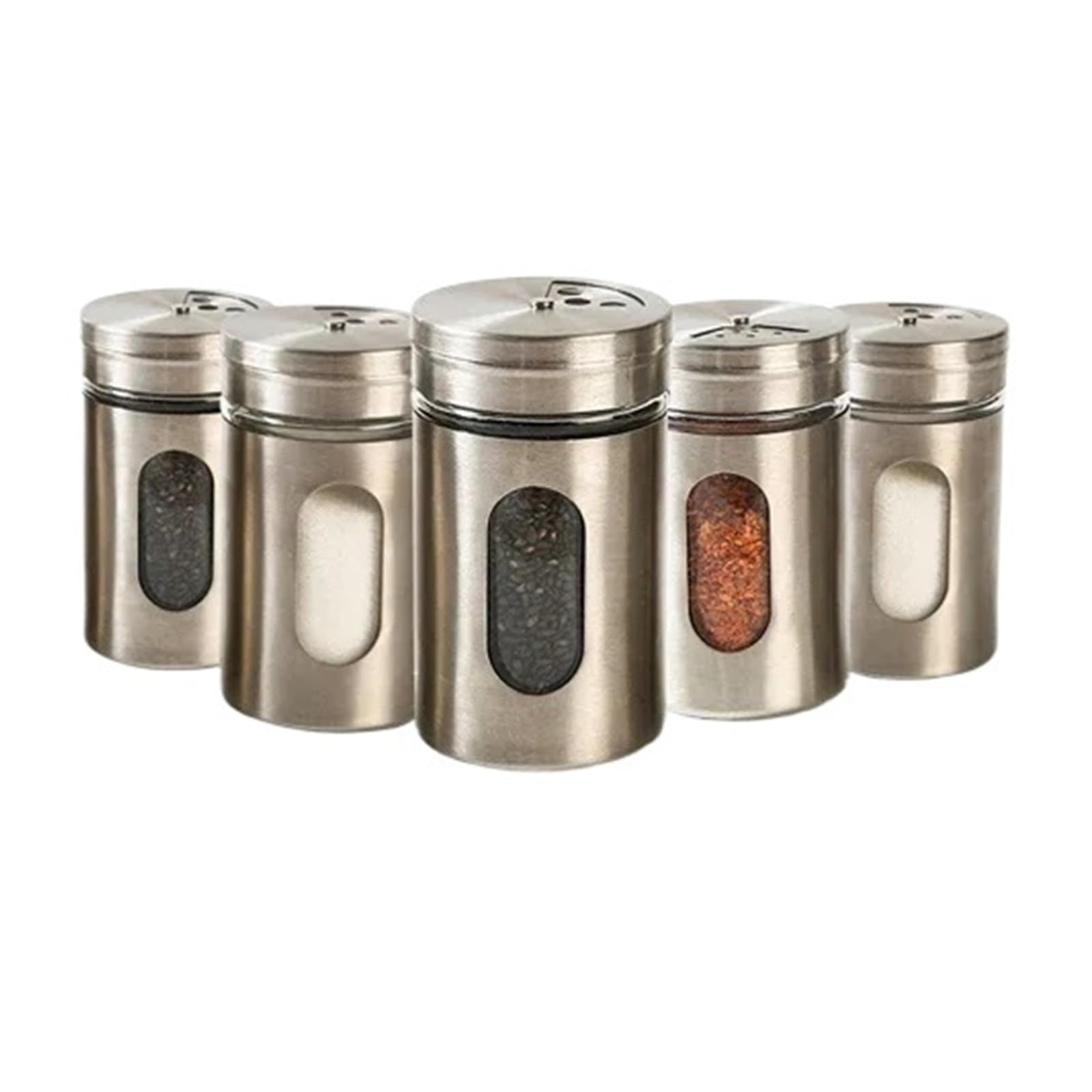 Generisch Edelstahl-Gewürzaufbewahrung, Gewürzstreuer, Gläser, Organizer for Kochen(Five pieces)