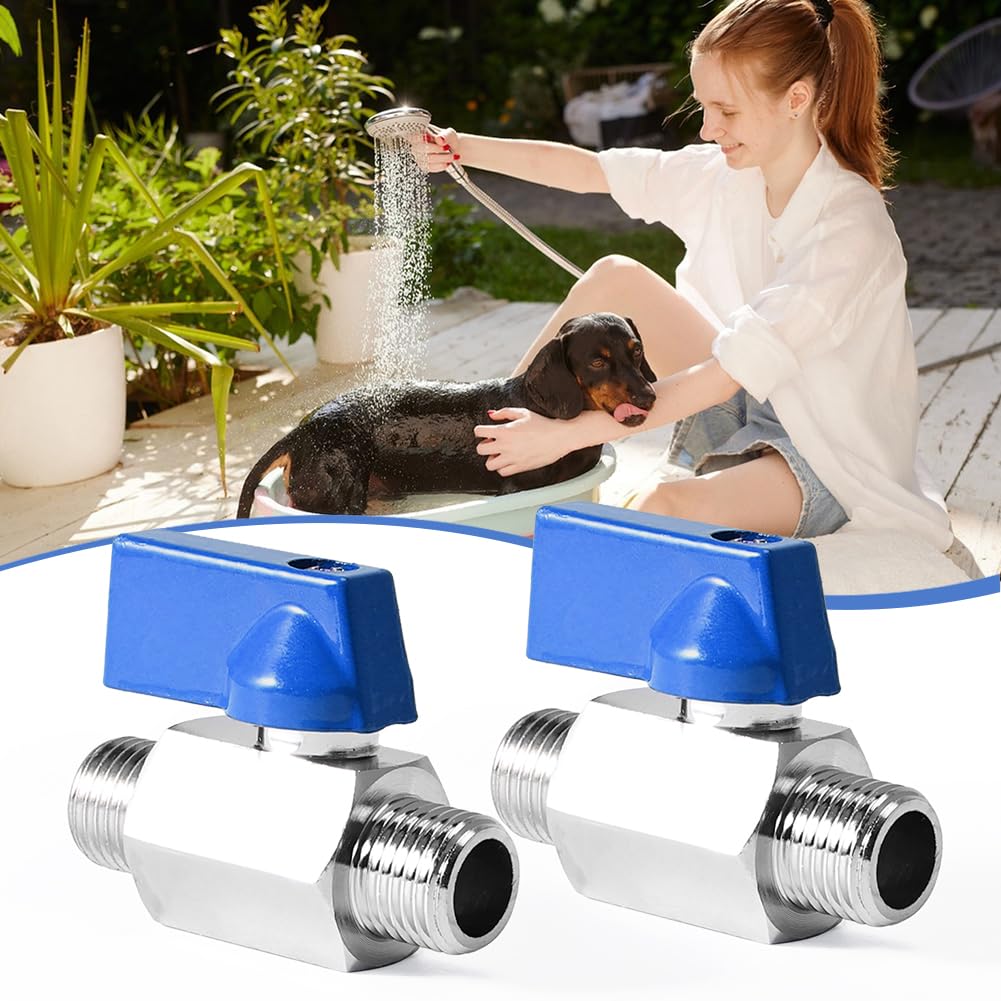 Valvola A Sfera In Ottone Da 3/8 Di Pollice - Attacchi Femmina/maschio - Maniglia A Farfalla - PN16 - Per Acqua, Olio, Gas - 5