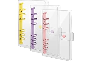 Anjmd A6 PVC Clear Binder Cover for Refillable Notebook 3 Pack