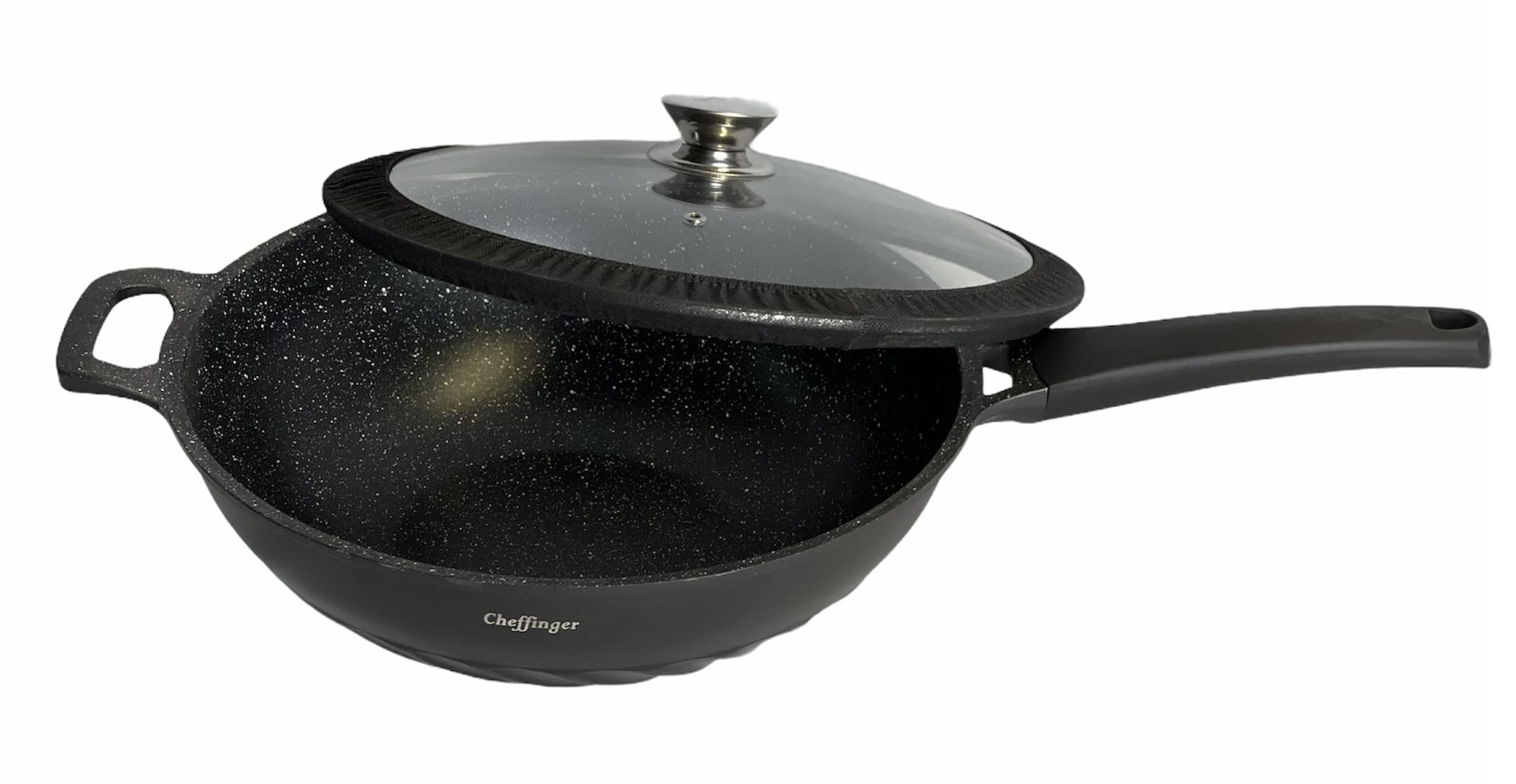 Cheffinger Pentola Couscous Nera 26cm - 12 Litri Per Cucina Casalinga