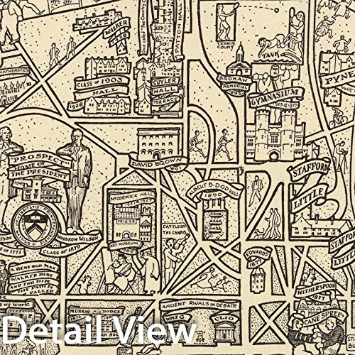 Amazon.com: Princeton University Campus Map 1932 - Historical