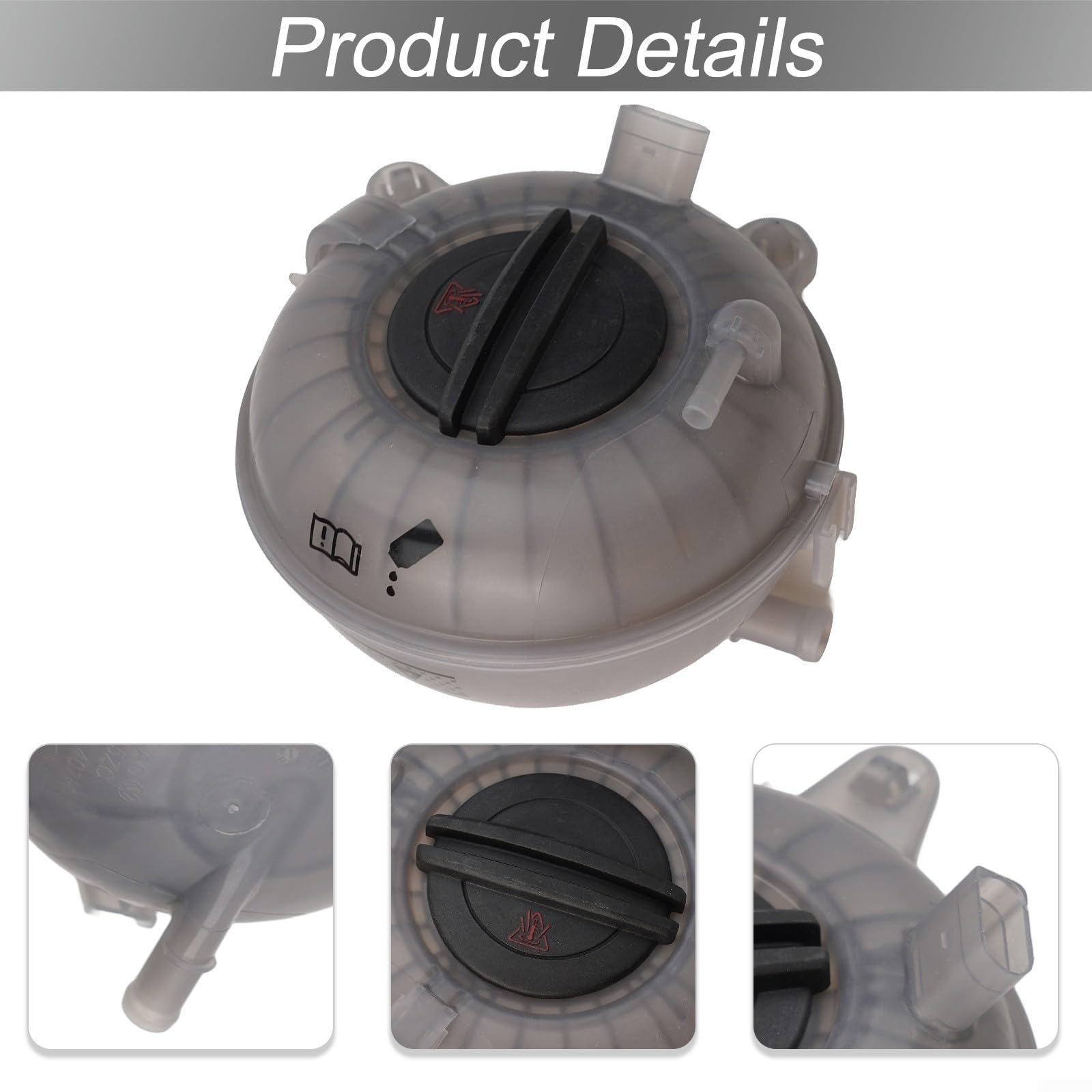 Serbatoio di espansione del liquido di raffreddamento con tappo di ricambio compatibile per Golf 7 MK7 per A3 OEM 5QD121407H 5Q0121407A plastica grigia