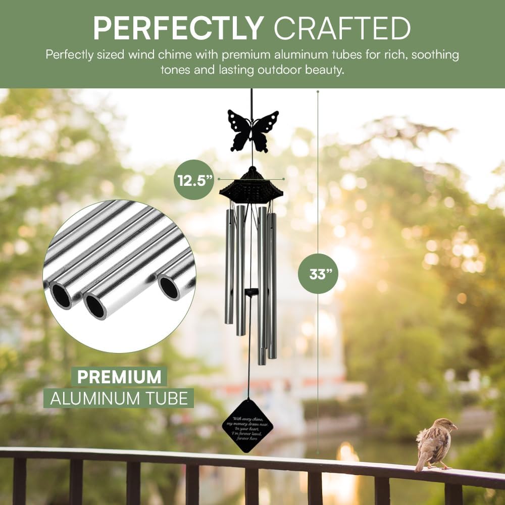 Sympathy Wind Chimes for Loss of Loved One, Memorial Gift with Soothing Tones, Bereavement Garden Decor for Healing & Remembrance, Thoughtful Outdoor Tribute